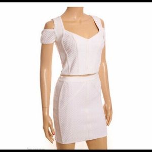 BEBE White Matching 2-Piece Top/Bandage Skirt